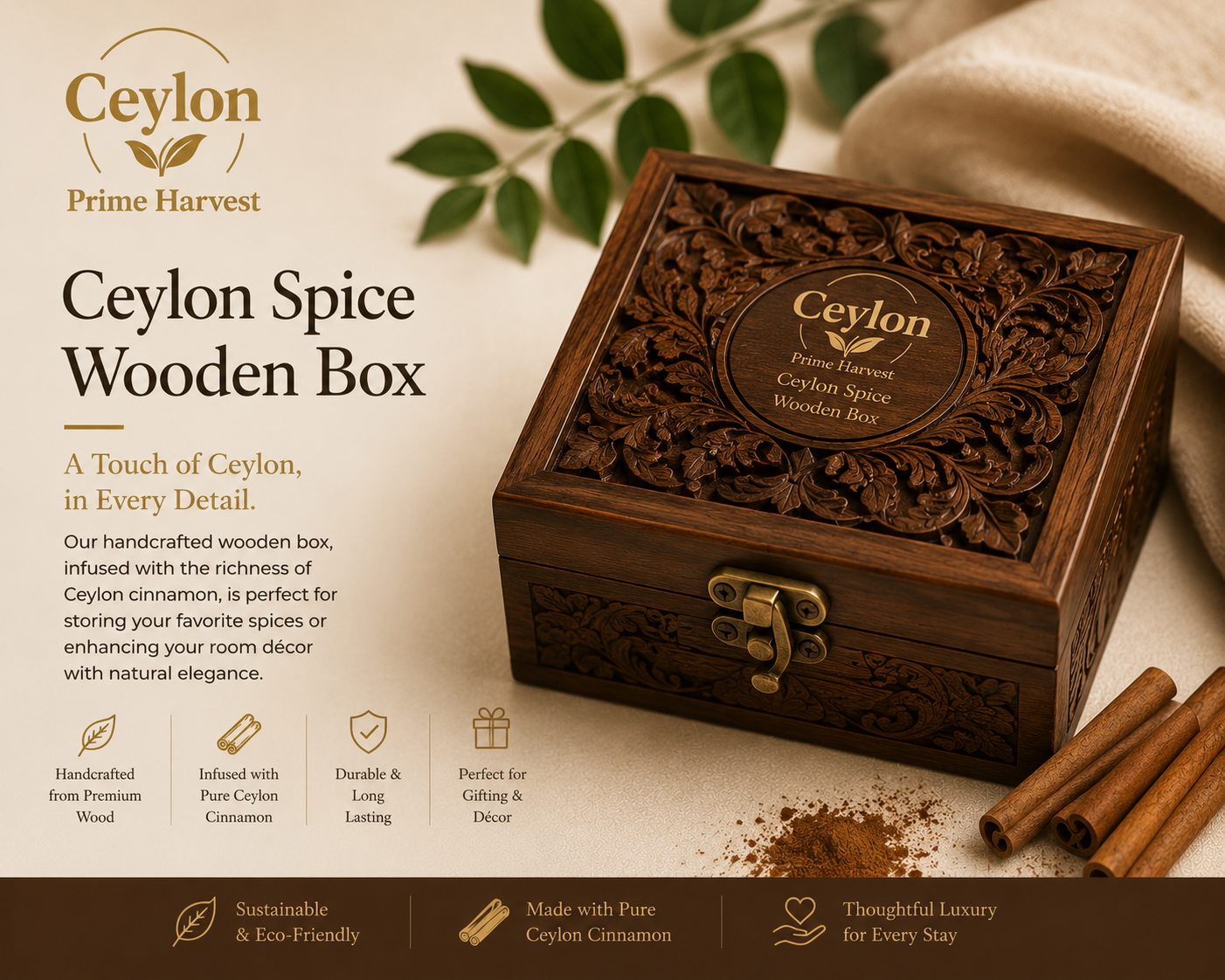 Ceylon Spice Wooden Box